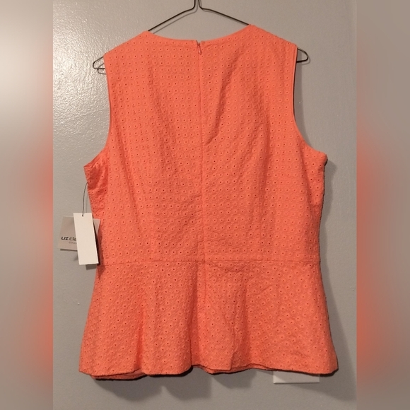 Liz Claiborne Coral Sleeveless Blouse - Picture 7 of 8